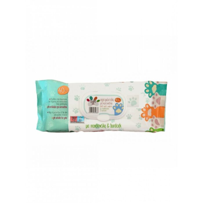 Safe Pet Μαντιλάκια Καθαρισμού Με Άρωμα Baby Powder 40 Τεμάχια