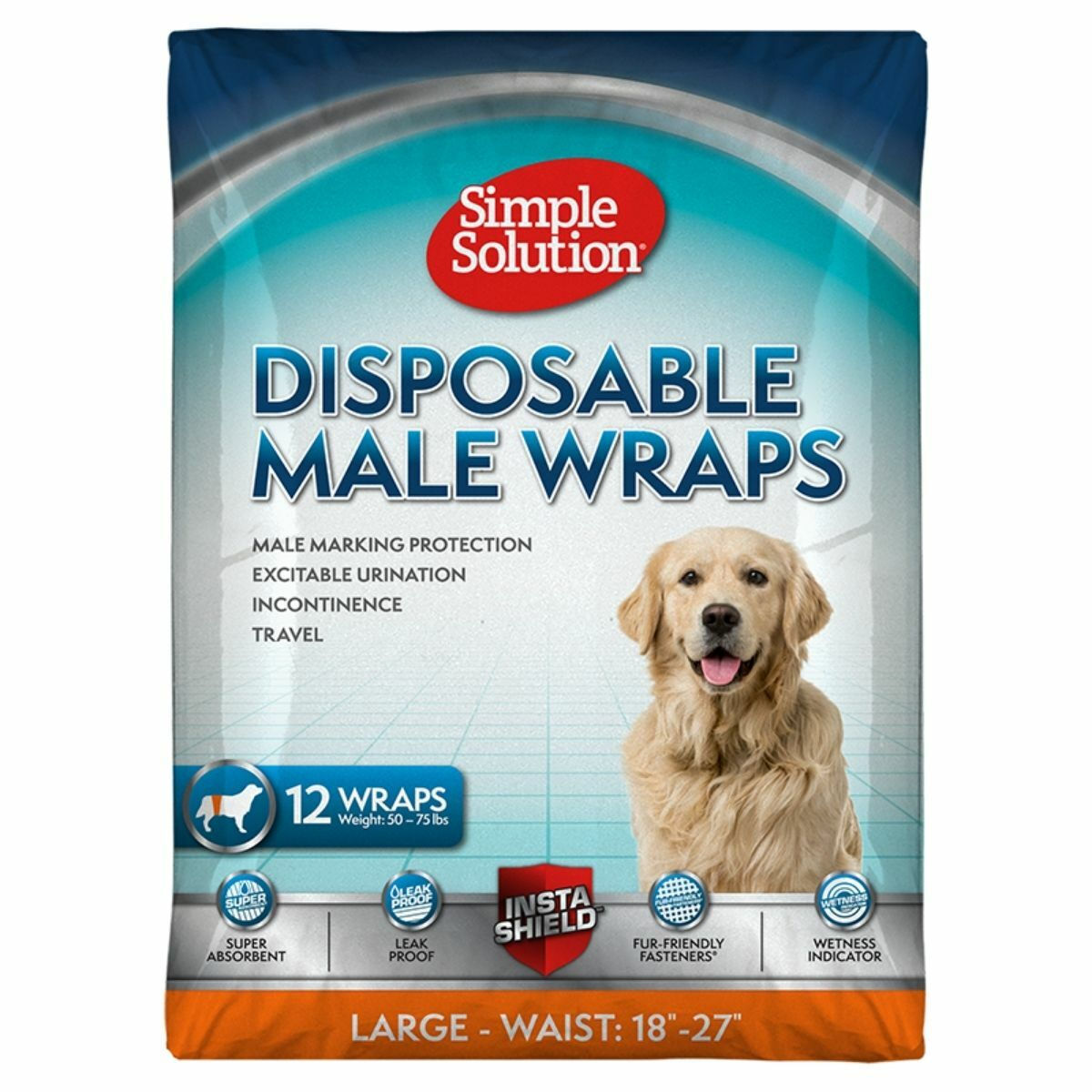 Πάνα Βρακάκι Σκύλου Simple Solution Disposable Male Wraps Large 45-68cm X12