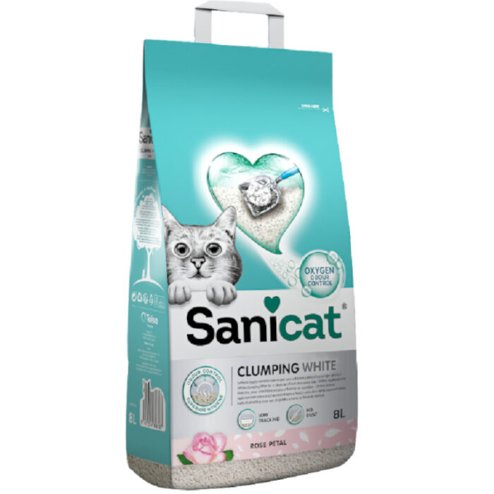 Άμμος γάτας Sanicat Clumping White Rose 8lt
