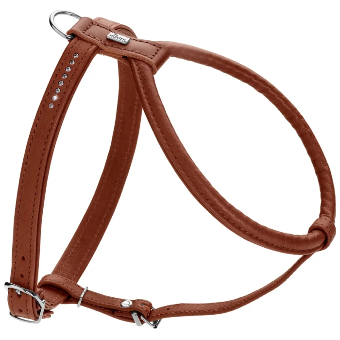 Δερμάτινο σαμαράκι HUNTER Round & soft canadian up luxus SWAROVSKI - Image 3