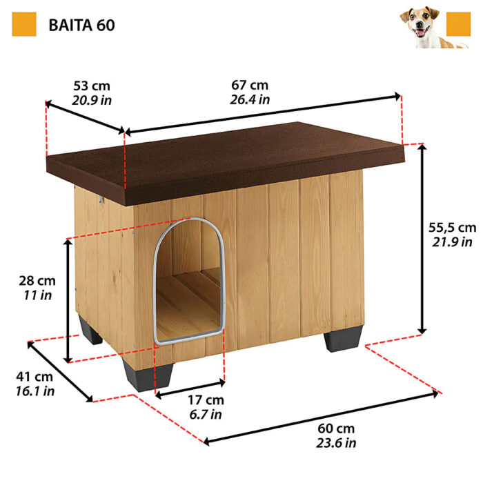 Ferplast Σπιτάκι Ξύλινο Baita 60 - Image 6
