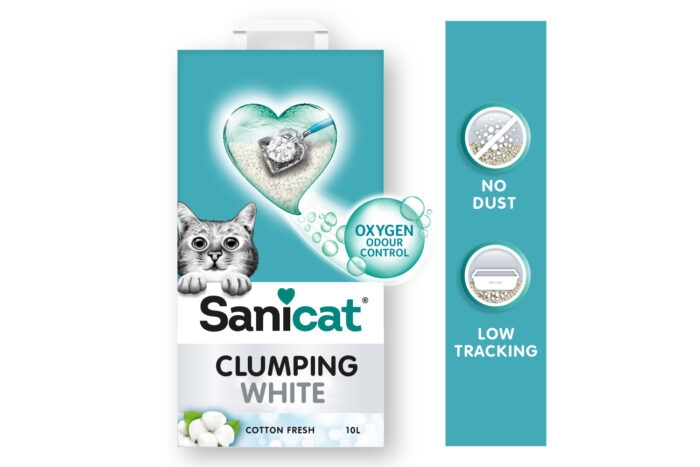 Άμμος υγιεινής SANICAT Clumping white cotton fresh 10l - Image 2