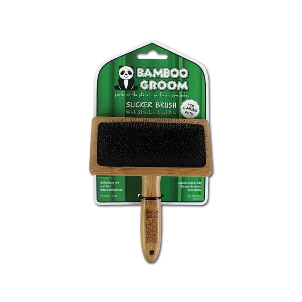 Βούρτσα Bamboo Groom Slicker Brush with Stainless Steel Pins