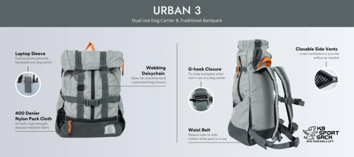 Τσάντα μεταφοράς πλάτης - Backpack K9 Sportsack Urban 3 Dual use - Image 17