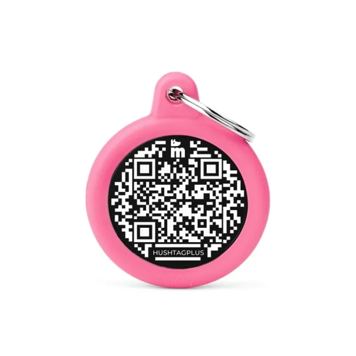 Ταυτότητα My Family Hushtag QR CODE Κύκλος Ροζ