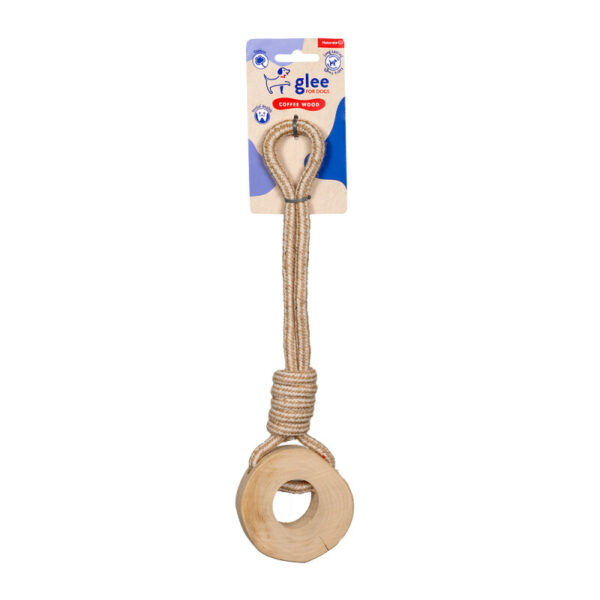 Παιχνίδι σκύλου GLEE coffee wood wheel 9x3x37cm