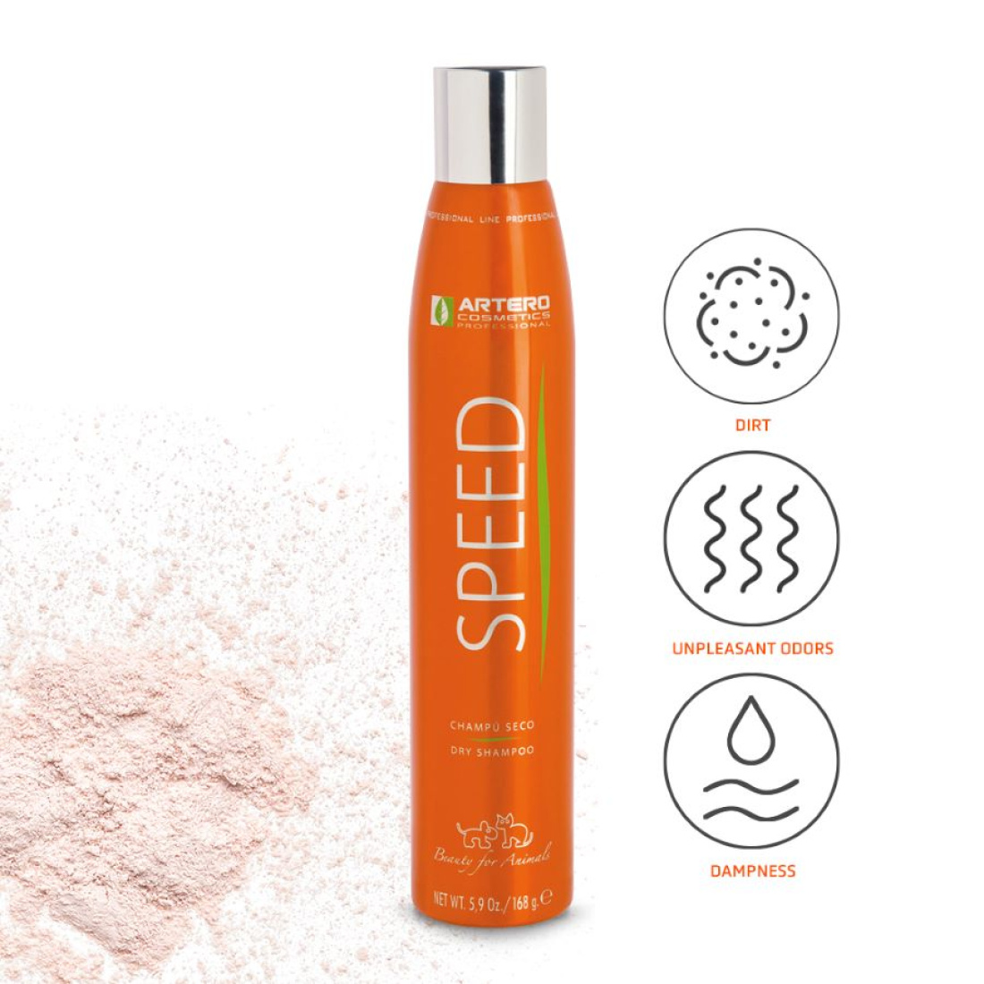 Επαγγελματικό σπρέι ταλκ - ξηρό σαμπουάν ARTERO Speed dry shampoo 300ml - Image 2