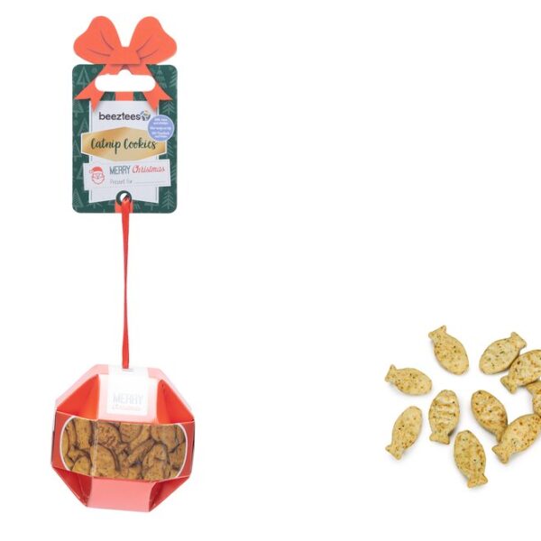 Χριστουγεννιάτικες λιχουδιές γάτας BEEZTEES Christmas Catnip cookies τόνος - κοτόπουλο 30gr