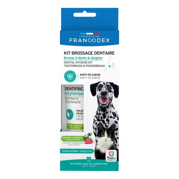 Σετ στοματικής υγιεινής σκύλου και γάτας FRANCODEX Dental hygiene kit