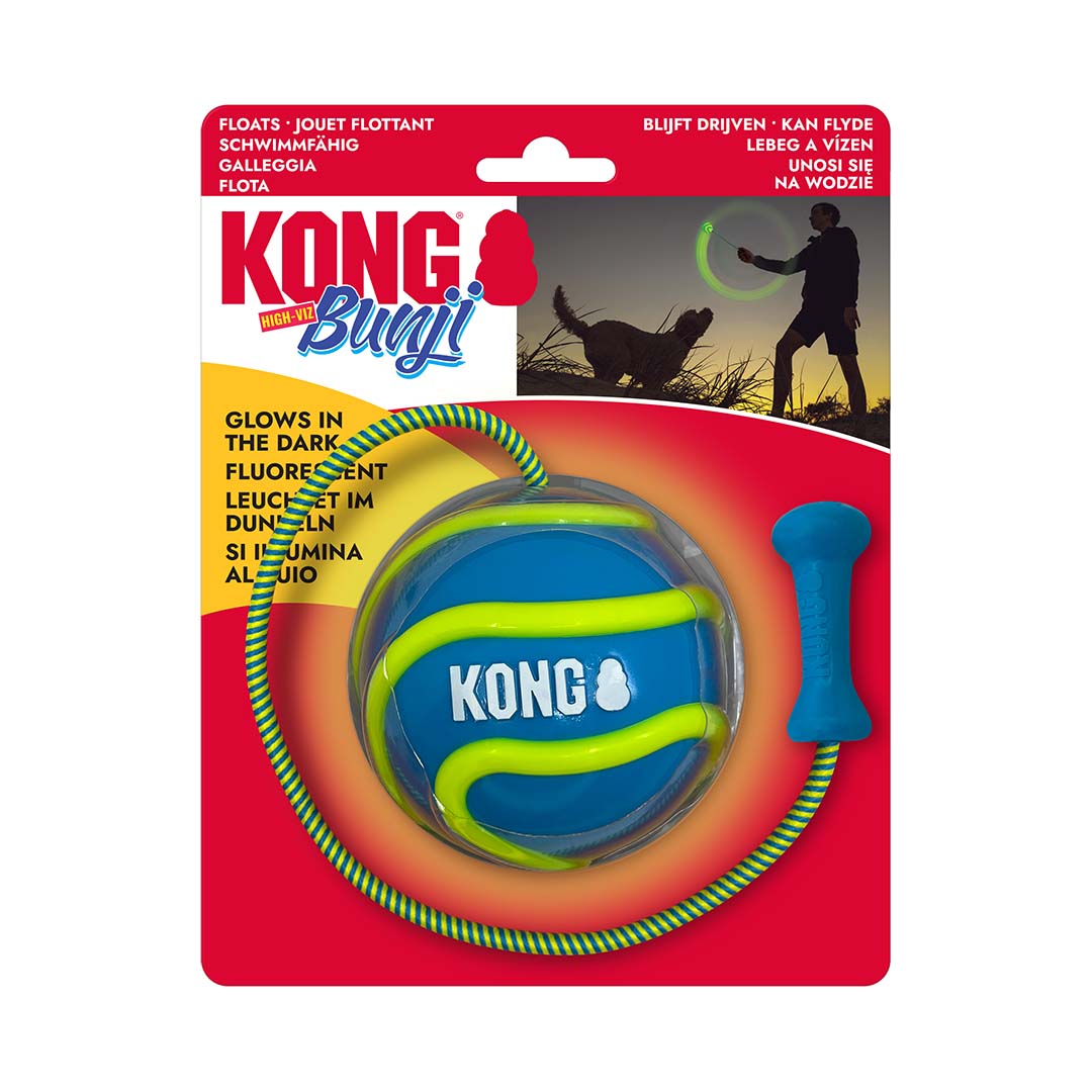 Παιχνίδι σκύλου KONG High-viz Bunji ball