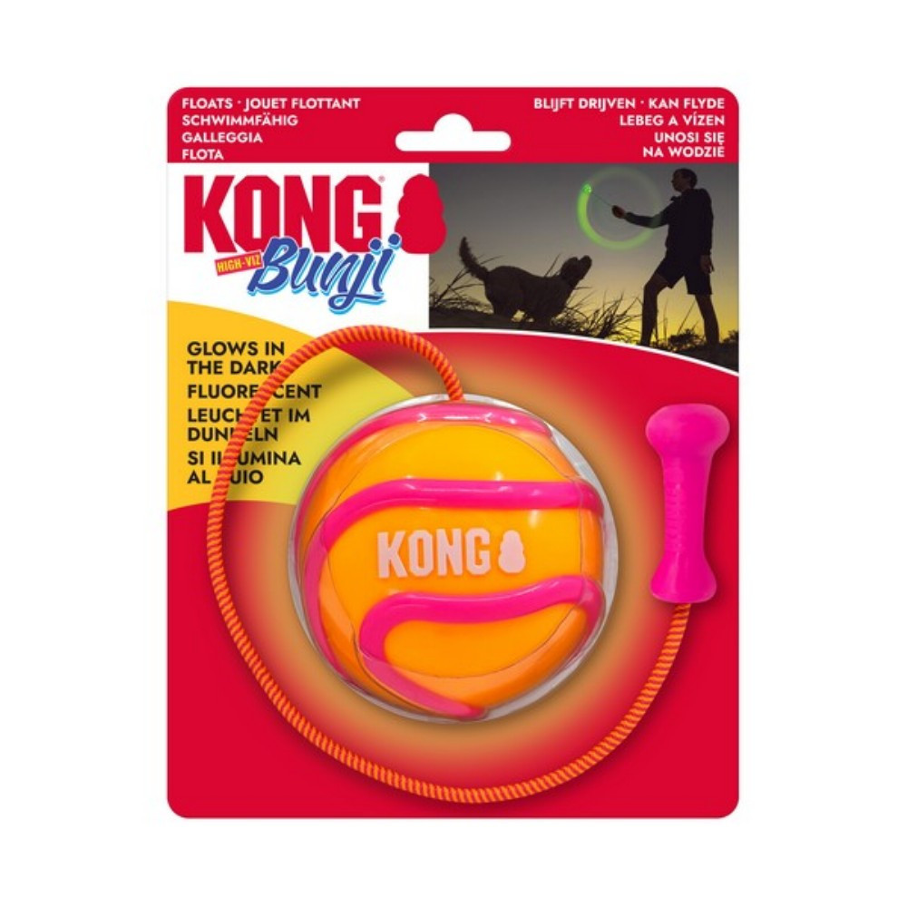 Παιχνίδι σκύλου KONG High-viz Bunji ball - Image 2