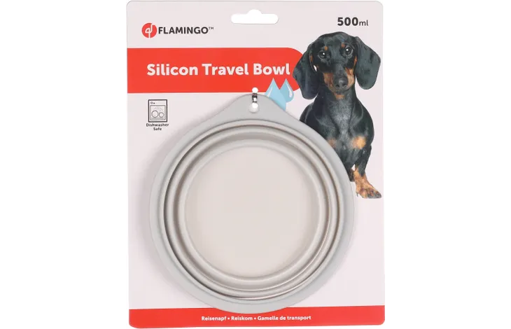Πτυσσόμενο μπολ ταξιδιού FLAMINGO Silicon travel bowl Falda 500ml