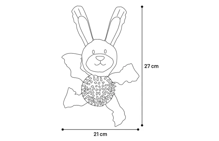 Παιχνίδι σκύλου FLAMINGO Gommy rabbit with ball - Image 2