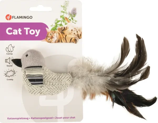 Παιχνίδι γάτας FLAMINGO Pirin bird grey